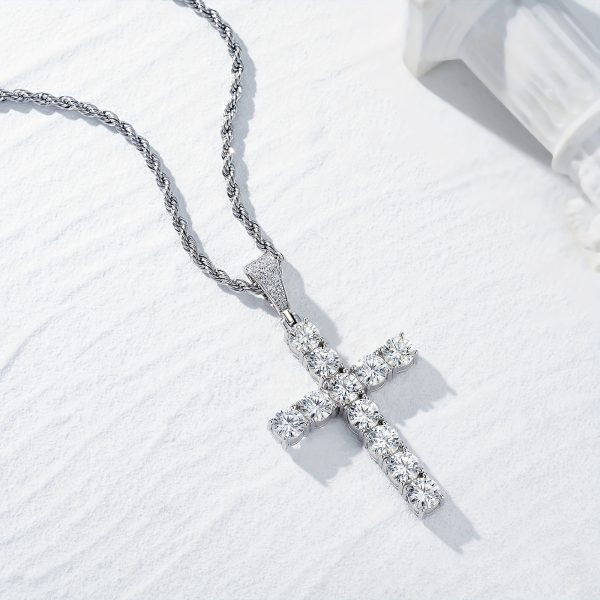 Moissanite 11ct 925 Sterling Silver Men'S Cross Pendant, Hypoallergenic Necklace Gift Your Lover And Friends, Suitable For Banquets, Parties, Luxury Pendants, Rapper - Image 7