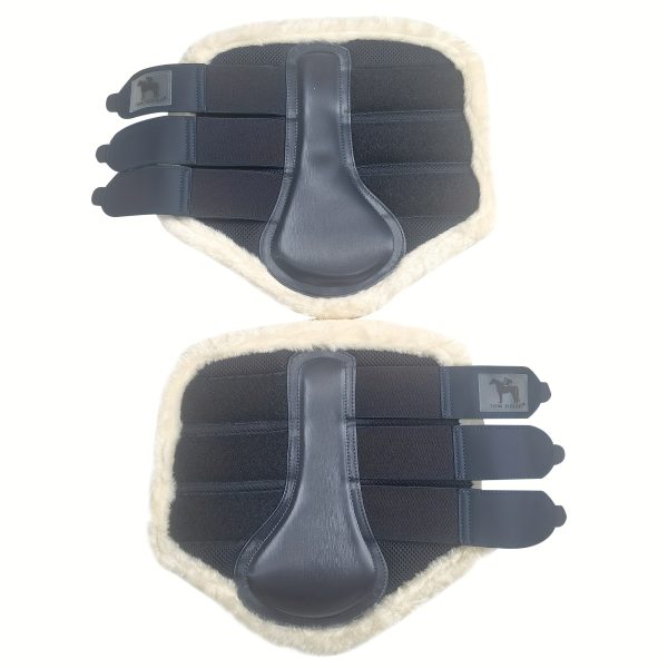 1 Pair EquiStar Horse Leg Protection Wraps - Breathable Mesh & Faux Leather, Quick-Fit for Training & Jumping, Impact Absorbing, Faux Leather, Sizes XL/L/M, for Horses, Without Battery - Image 5