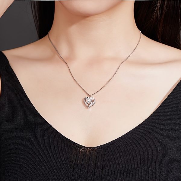 1pc S925 Silver with 2-3CT Moissanite Eternity Necklace, Elegant Pendant Necklace, Creative New Wave Elegant And Exquisite | Necklace for My Daughter | Sparkling Girl Necklace | Jewelry for My Granddaughter | Birthday Gift | Party | Christmas Gift | - Image 5