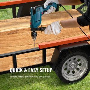 VEVOR 2-Sided Trailer Tailgate Lift Assist, 360 lbs Load Capacity, Compatible with Open Utility Trailer Tailgate and Ramp, with 10 to 24 Inch Heights Side Rail and 4 to 6 Feet Height Tail Gate or Ramp, Without Battery