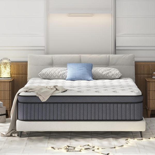 King Size Mattress, 12 Inch Hybrid King Mattress In A Box, with Memory Foam And Independent Pocket Springs King Size Mattresses, Medium Firm, Strong Edge Support, with Motion Isolation - Image 2