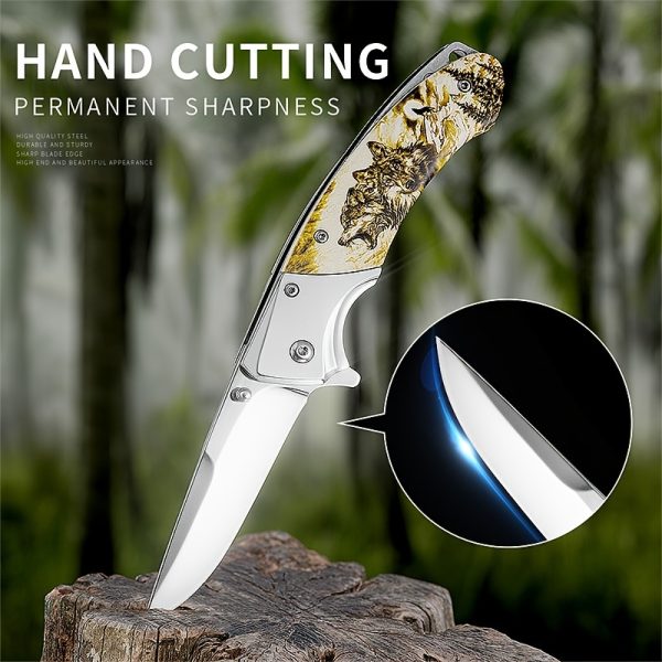 Wolf Pack 3D-Wolf 3D Silver Blade, Outdoor. Camping. Survival. Hiking EDC Pocket Tool Knife - Image 5
