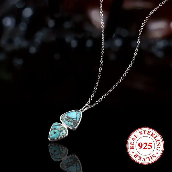 A Vintage Palace-style Natural Turquoise Necklace Made Of 5g Of S 925 Silver. - Image 7