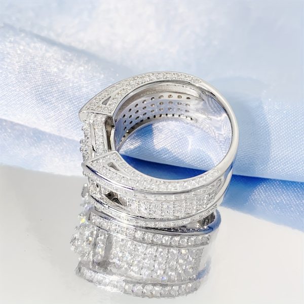 Full Set Moissanite S925 Silver Hip Hop Bully Hot Hip Hop Moissan Ring for Men and Women Classic Fashion Trend Street Party Anniversary Holiday Gift Birthday Gift Graduation Gift - Image 9