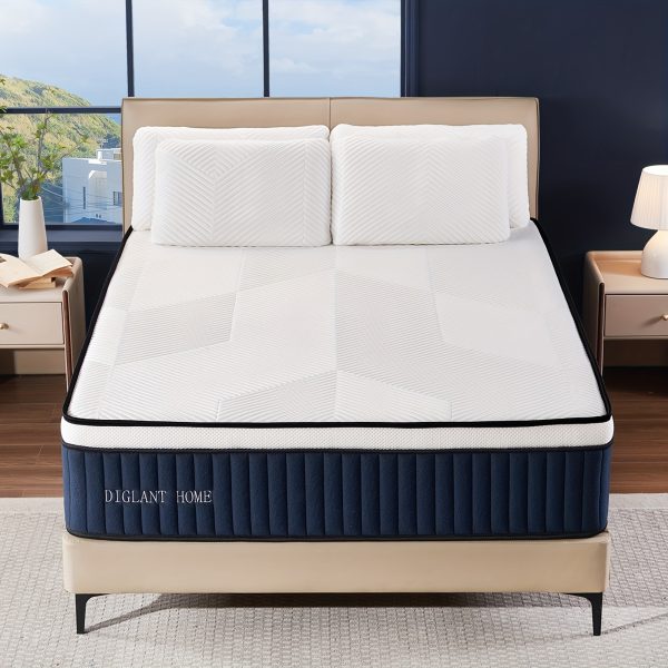 14 Inch Medium Plush Supportive Memory Foam Hybrid Mattress - Pressure Relieving 7-Zone Individual Pocket Springs Mattress in a Box for Ultimate Comfort - CertiPUR-US Certified, Cooling, and Breathable for a Restful Night's Sleep - Image 2