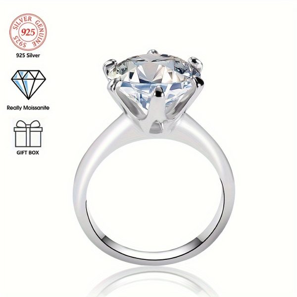 1pc 5CT/10CT Moissanite Eternity Ring 925 Sterling Silvery Symbol Of Eternal Love for Women Wife Girlfriend Daughter Mother's Day Anniversary Wedding Birthday Gift - Image 7