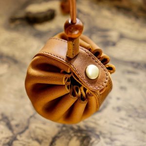 1pc Handmade Head Layer Cowhide Coin Wallet With Drawstring Coin Pouch, Organize Coins, Keys And Other Small Objects, Men'S And Women'S Universal Small Faux Leather Wallet Organizer, Easy To Carry