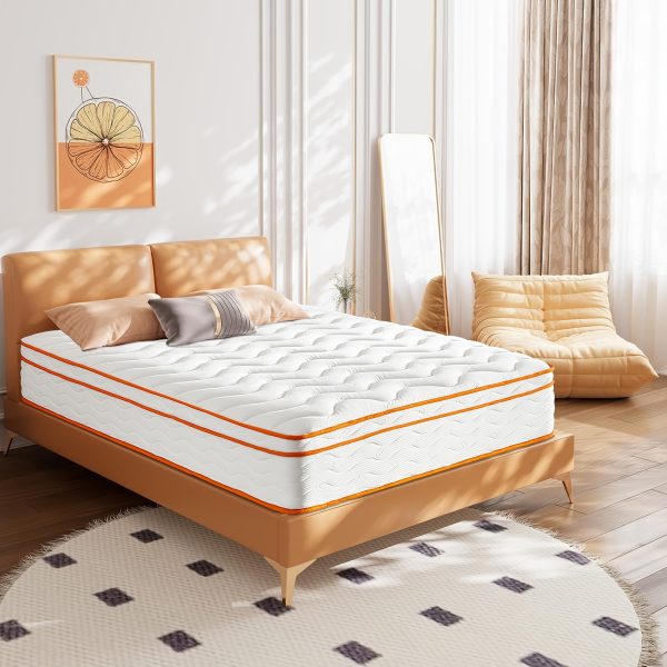 10" 12" Hybrid Mattress Gel Memory Foam Innerspring Mattress Supportive & Pressure Relief with Breathable Soft Knitted Fabric Cover, Pillow Top - Image 7