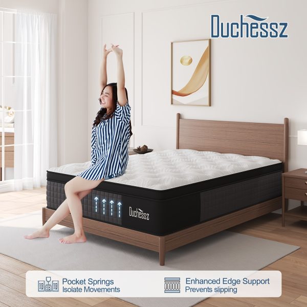 12" & 14" Duchess Twin, Full, Queen, King Size Hybrid Mattress in a Box: Pocket Spring, Gel Memory Foam, Medium Firm, Motion Isolation - Image 2
