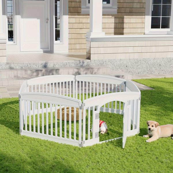 Sports Style 24 Inch Durable Lightweight Pet Playpen, 4/6 Panels Plastic Dog Fence with Lockable Door and Non- Slip Bottom, Suitable for Small to Medium Pets, Easy to Assemble Indoor Outdoor Puppy Pen - Image 2