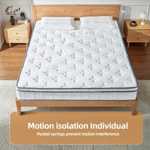 Comfortable 10-Inch Medium Firm Memory Foam Mattress in a Box - Full & Queen Sizes, with Pocket Springs for Motion Isolation, Strong Edge Support, Easy Setup