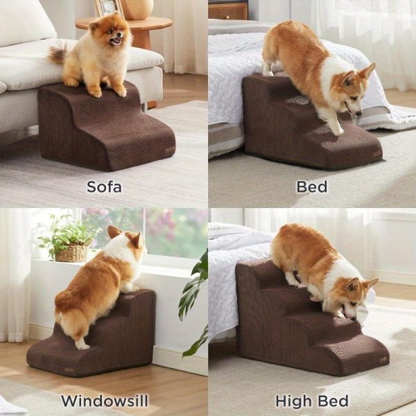 Bedsure Dog Steps - Pet Stairs for Beds And Sofas, Collapsible Pet Steps with Certipur- Foam for Cats And Dogs, Non-Slip Base Dog Steps - Image 13