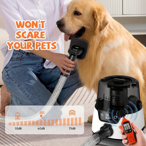 600w Dog Grooming Kit with 3L Dust Cup, 5 Pet Grooming Tools, Low Noise Pet Grooming Vacuum, Dog Clippers, and Dog Dryer - Image 10