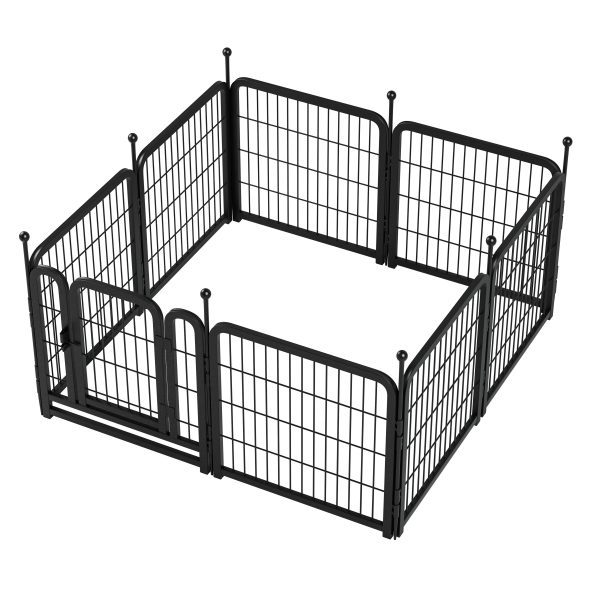 Dog Playpen 8 Panels 24" Height Heavy Duty Dog Fence Puppy Pen For Large Medium Small Dogs Indoor Outdoor Foldable Pet Exercise Pen - Image 6