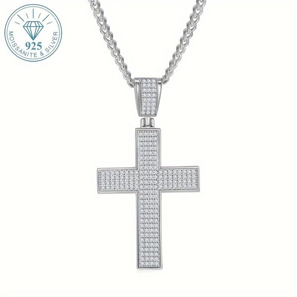 925 pure Silvery, 20g, 2ct high-quality moissanite, exquisite necklace and pendant for men and women, engagement, wedding, confession, anniversary, gift for friends, lovers, family, fashionable party must-have - Image 4