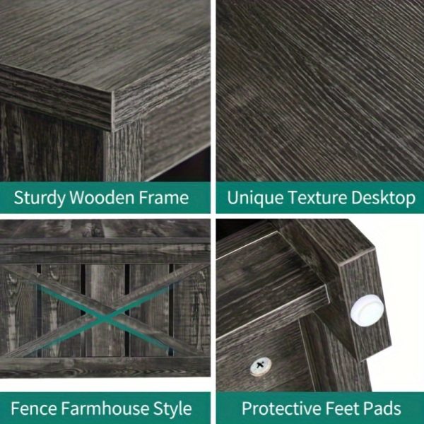 YINTATECH Wood Coffee Table with Barn Door, Farmhouse Inspired Living Room Centerpiece - Image 8