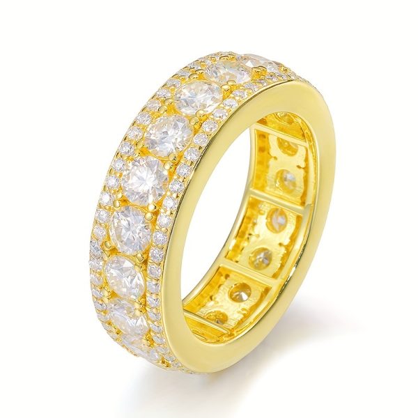 1pc Exquisite Moissanite Sterling Silver Ring - Shiny Men's Hip Hop Style Jewelry with S925 Silver, Fine Inlay Craftsmanship, and Timeless Elegance - Perfect for Fashion-Conscious Individuals - Image 2