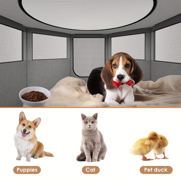 Octagon Breathable Mesh Pet Fence - Dog Playpen, Oxford Fabric, PVC Pipe, Portable Kennel Cage for Cats, Rabbit, Puppy Playpens - Image 5