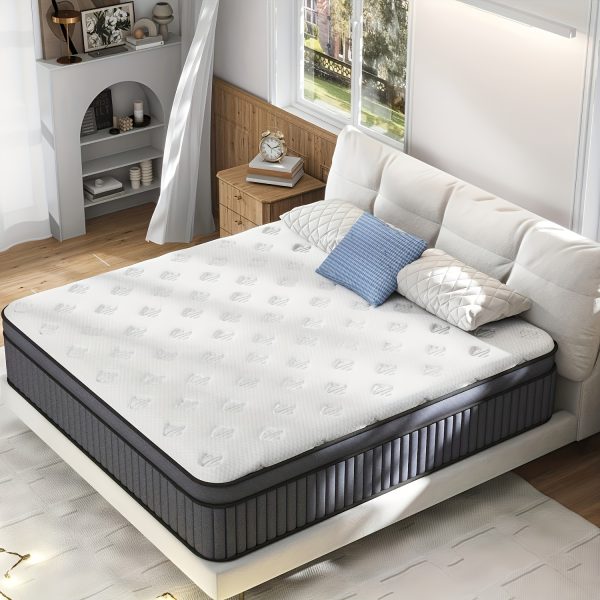 King Size Mattress, 12 Inch Hybrid King Mattress In A Box, with Memory Foam And Independent Pocket Springs King Size Mattresses, Medium Firm, Strong Edge Support, with Motion Isolation - Image 6