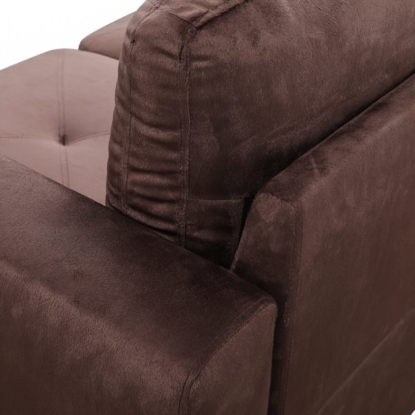 3pcs Vintage Style Brown Microfiber Sofa Set, Armless Pillow-Back Living Room Couches, Hardwood & Metal Frame, Foam & Polyurethane Foam Seating, with No Electricity or Battery Needed for Living Room - Image 8