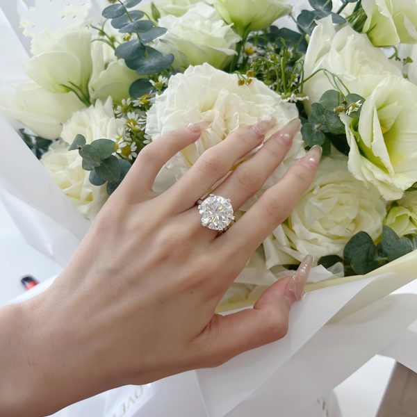 1pc 5CT/10CT Moissanite Eternity Ring 925 Sterling Silvery Symbol Of Eternal Love for Women Wife Girlfriend Daughter Mother's Day Anniversary Wedding Birthday Gift - Image 2