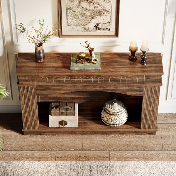 Elegant 2-Tier 47.24-Inch Console Table For Entryway & Living Room Decor: Farmhouse-Style Sofa Table Behind Couch, Perfect Hallway Or Foyer Accent Piece - Image 8