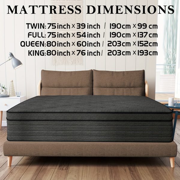 12-Inch Luxury Hybrid Mattress - Twin, Full, Queen, King Size Pocket Spring Mattresses in a Box for Ultimate Comfort and Support - Cooling, Breathable, and Pressure-Relieving Design - Image 4