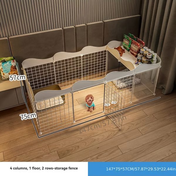 CozyPet Metal Fence Enclosure - Spacious Indoor Dog Cage with Door, One Bedroom, One Living Room, One Bathroom, Free Activity Space for Domestic Pets - Image 9
