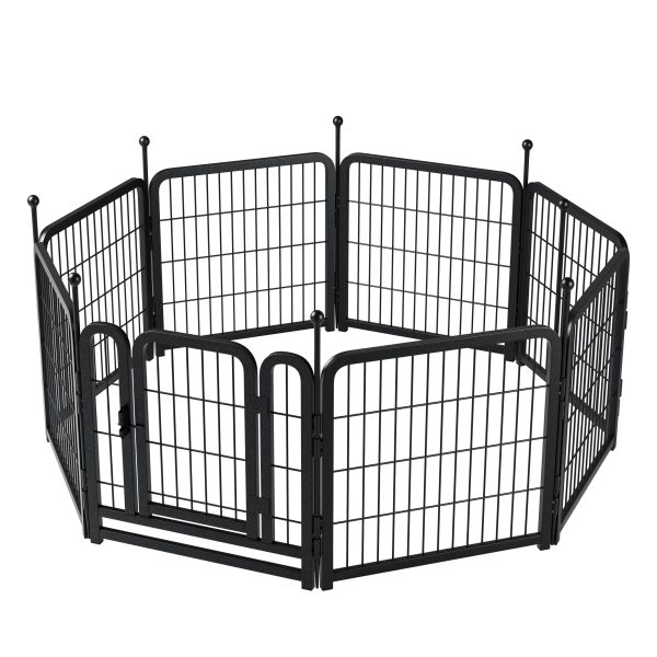 Dog Playpen 8 Panels 24" Height Heavy Duty Dog Fence Puppy Pen For Large Medium Small Dogs Indoor Outdoor Foldable Pet Exercise Pen - Image 8