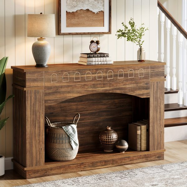 Elegant 2-Tier 47.24-Inch Console Table For Entryway & Living Room Decor: Farmhouse-Style Sofa Table Behind Couch, Perfect Hallway Or Foyer Accent Piece - Image 2