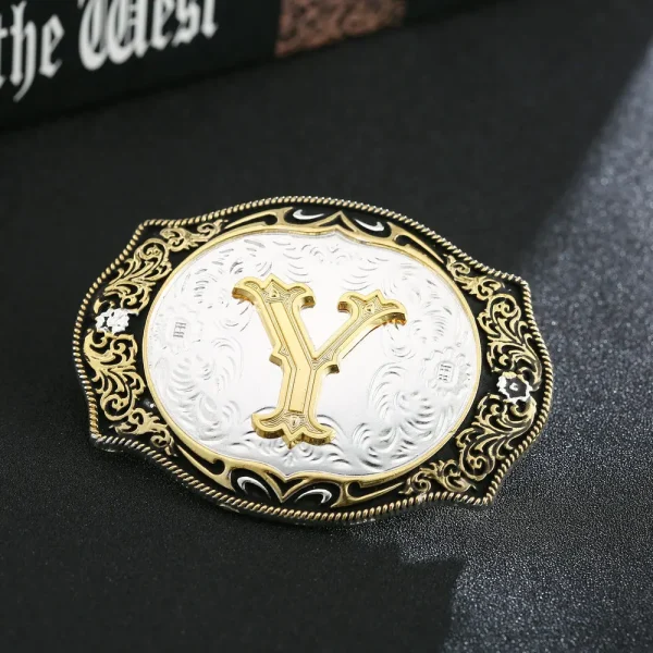 Western cowboy zinc alloy letters A to Z belt buckles for men and women gifts for men and women - Image 24