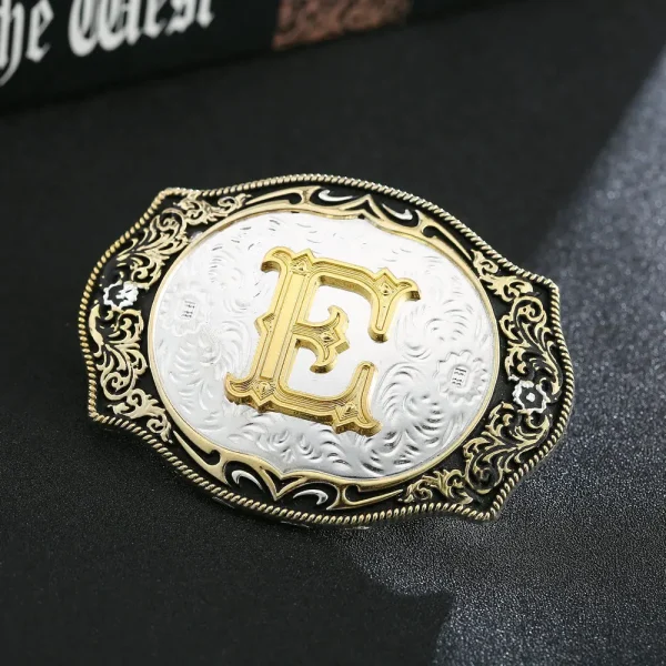 Western cowboy zinc alloy letters A to Z belt buckles for men and women gifts for men and women - Image 12