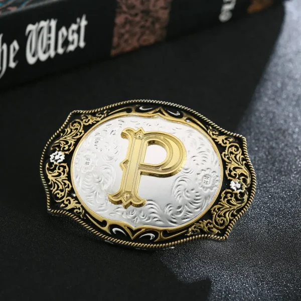 Western cowboy zinc alloy letters A to Z belt buckles for men and women gifts for men and women - Image 15