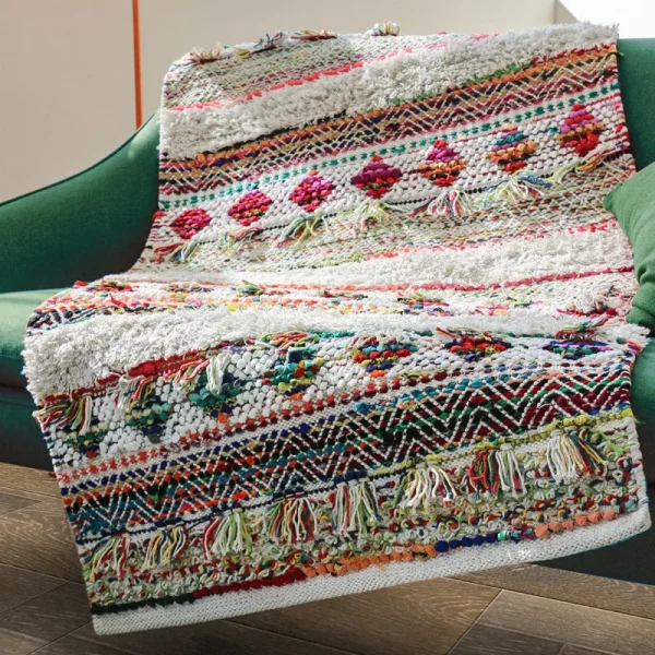Big Carpets for Bedroom Indian Hand-Woven Cotton Rugs Living Room Ethnic Style Tapestry Plaid Alfombra Modern Home Decoration - Image 5