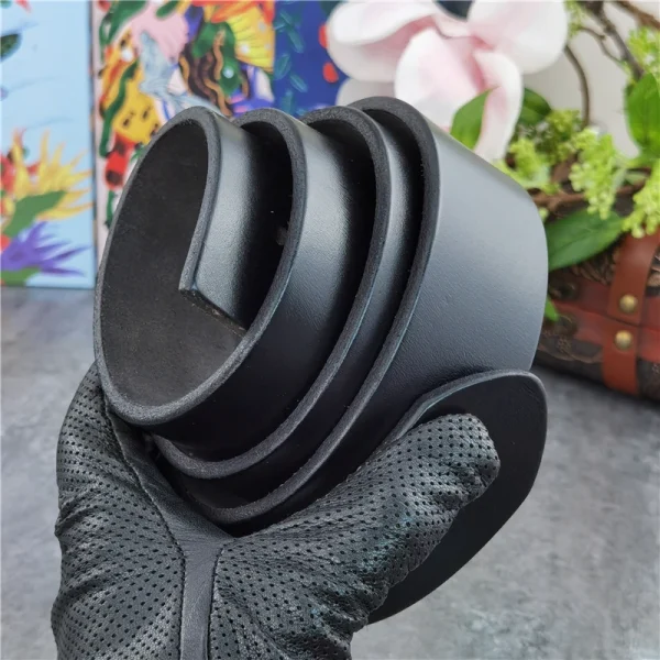 Super Wide 4.3CM Leather Belts Without Buckles Men Belt Ceinture Mens Leather Belts Without Buckles Jeans Yellow Belt Men SP08 - Image 4