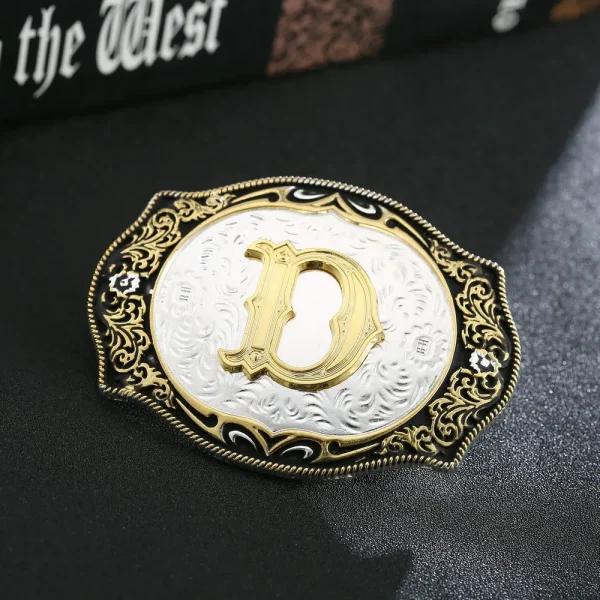 Western cowboy zinc alloy letters A to Z belt buckles for men and women gifts for men and women - Image 4