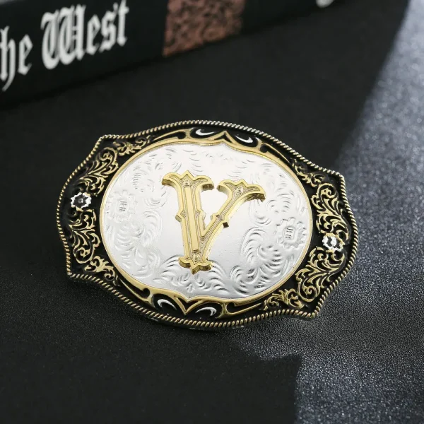 Western cowboy zinc alloy letters A to Z belt buckles for men and women gifts for men and women - Image 25
