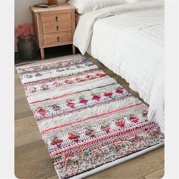 Big Carpets for Bedroom Indian Hand-Woven Cotton Rugs Living Room Ethnic Style Tapestry Plaid Alfombra Modern Home Decoration - Image 6