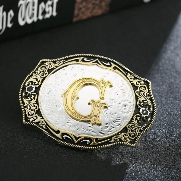 Western cowboy zinc alloy letters A to Z belt buckles for men and women gifts for men and women - Image 10