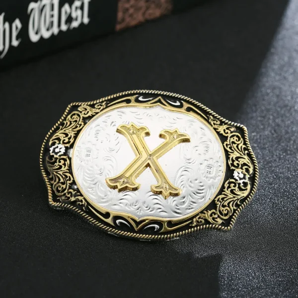 Western cowboy zinc alloy letters A to Z belt buckles for men and women gifts for men and women - Image 23
