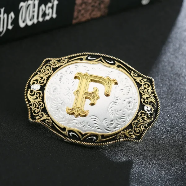 Western cowboy zinc alloy letters A to Z belt buckles for men and women gifts for men and women - Image 9