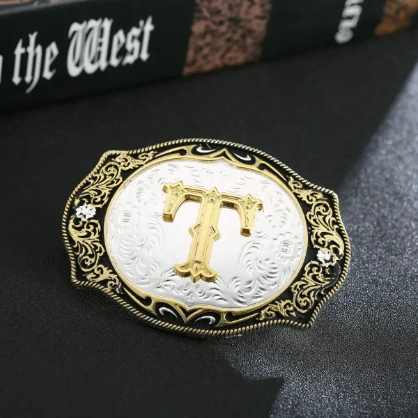 Western cowboy zinc alloy letters A to Z belt buckles for men and women gifts for men and women - Image 27