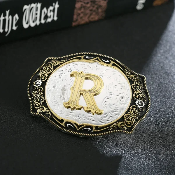 Western cowboy zinc alloy letters A to Z belt buckles for men and women gifts for men and women - Image 29