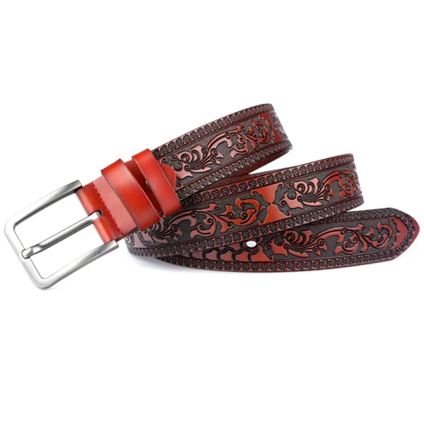 MEDYLA Belts For Men High Quality Cow Genuine Leather Embossing Belt Male Fashion Classic Vintage Pin Buckle Strap For - Image 5