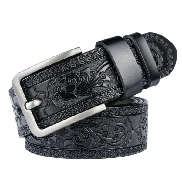 MEDYLA Belts For Men High Quality Cow Genuine Leather Embossing Belt Male Fashion Classic Vintage Pin Buckle Strap For - Image 2