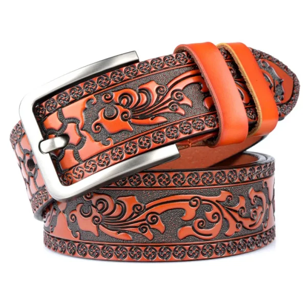 MEDYLA Belts For Men High Quality Cow Genuine Leather Embossing Belt Male Fashion Classic Vintage Pin Buckle Strap For - Image 8