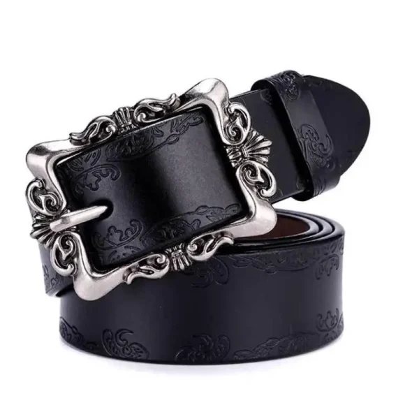 BOKADIAO Hot Women's Genuine Leather Belt Punk Luxury Brand Designer Belts for Women High Quality Casual Female Jeans Belt Brown - Image 2