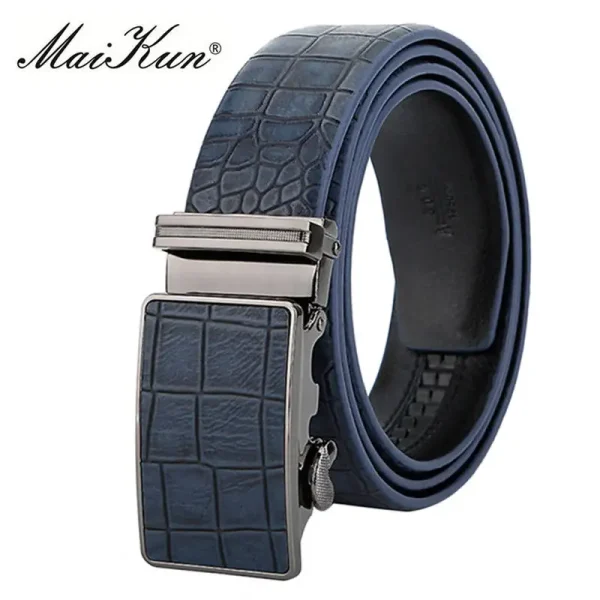 Maikun Luxury Leather Belt for Men Original Designt Ostrich Grain Automatic Buckle Belt Ceinture Homme Cinto Masculino - Image 13