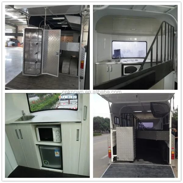 2024 Galvanized 2 Horse Float Trailer with Living Quarters Deluxe Angle Horse Load Cart supporting Customization - Image 7