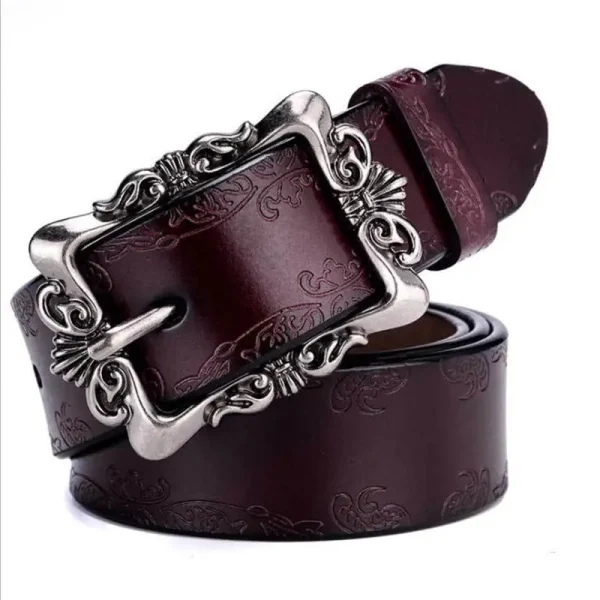 BOKADIAO Hot Women's Genuine Leather Belt Punk Luxury Brand Designer Belts for Women High Quality Casual Female Jeans Belt Brown - Image 7